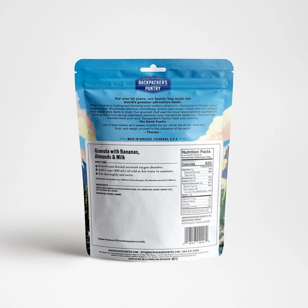 Hot Sale ⌛ Backpackers Pantry Granola With Bananas, Almonds, & Milk Food 😀 4 Backpackers Pantry Granola With Bananas, Almonds, & Milk Food