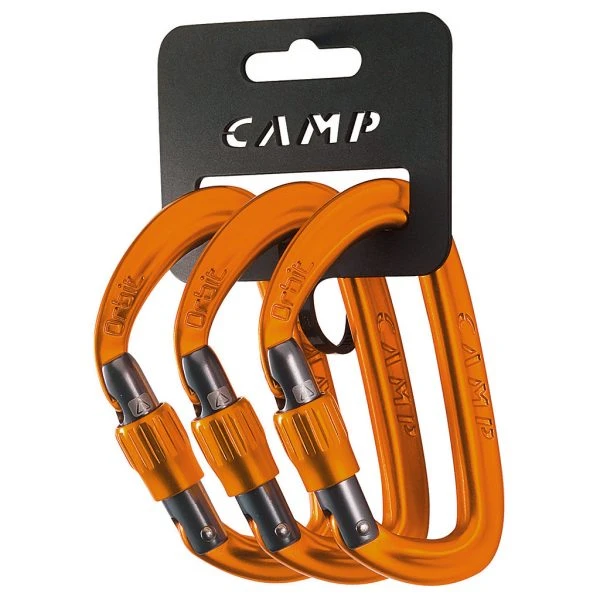 Promo 👏 CAMP USA Hardware CAMP Orbit 3pk. Locking Carabiners 🤩 3 CAMP USA Hardware CAMP Orbit 3pk. Locking Carabiners